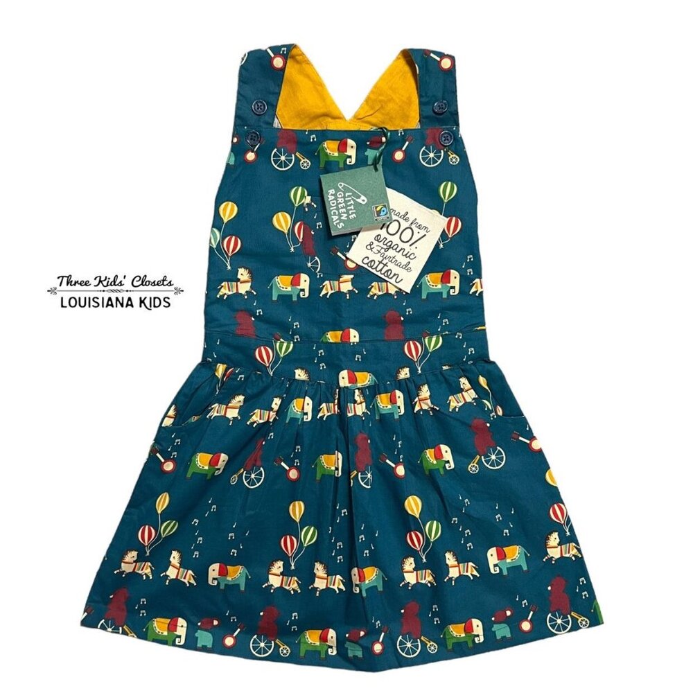 NEW Little Green Radicals 5-6Y Journey To A Jamboree Dress